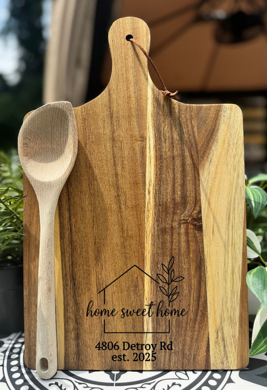 "Home Sweet Home" cutting board