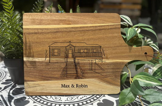"House Sketch" Personalized Cutting Board