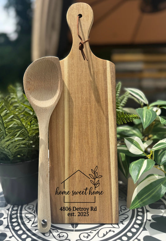 "Home Sweet Home" cutting board